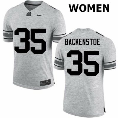 Women's Ohio State Buckeyes #35 Alex Backenstoe Gray Nike NCAA College Football Jersey Super Deals ZTC2144EC